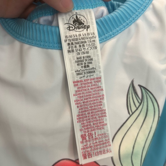 NWT Disney The Little Mermaid one piece with rash guard - Picture 5 of 5